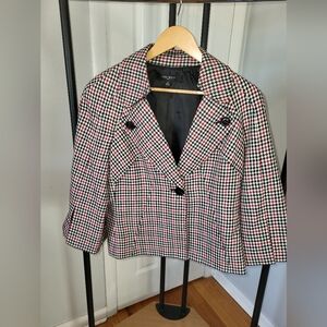 Nine West Black and Red Houndstooth Blazer. NWOT